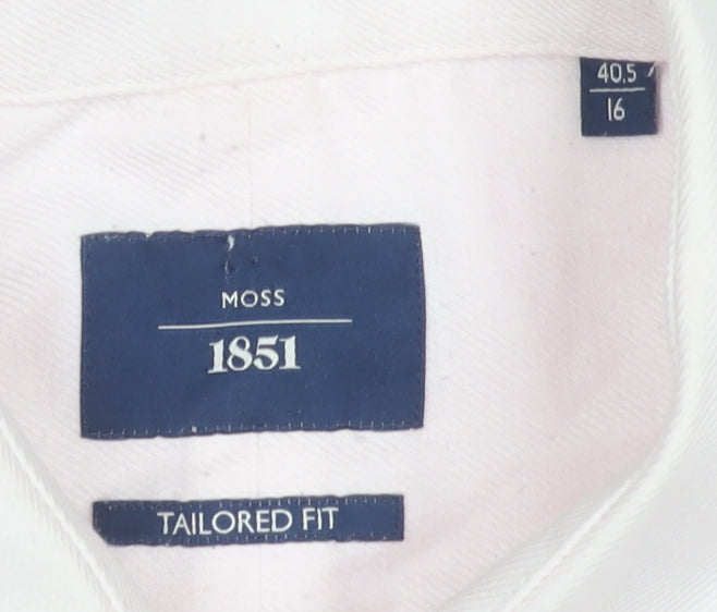 Moss 1851 Men's Pink Formal Dress Shirt Size 16
