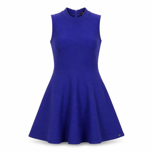Superdry Women's Blue Fit & Flare Sleeveless Dress, M