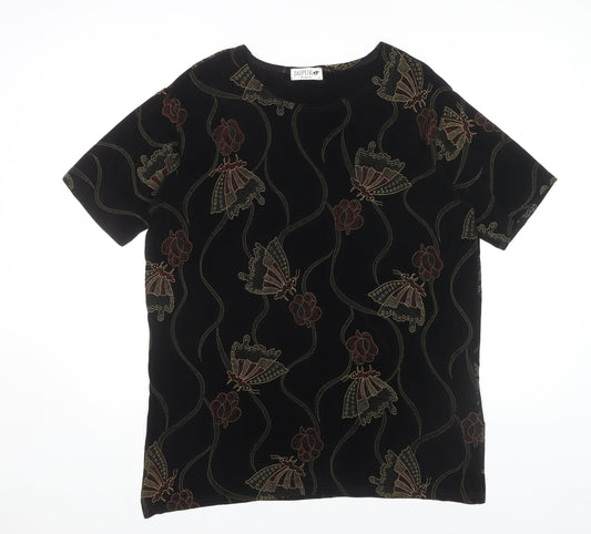 Jaipur Women's Black Velvet Embroidered Top L