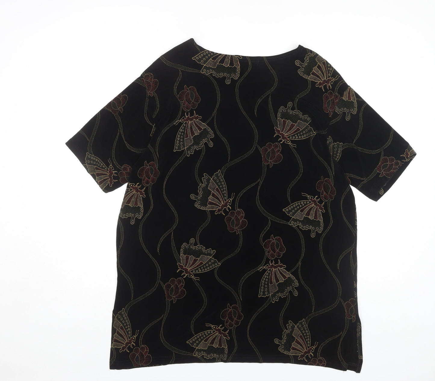 Jaipur Women's Black Velvet Embroidered Top L