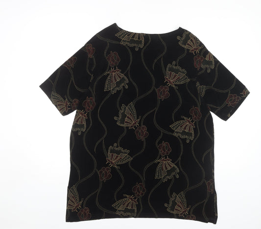 Jaipur Women's Black Velvet Embroidered Top L