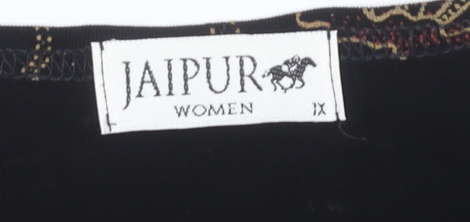 Jaipur Women's Black Velvet Embroidered Top L