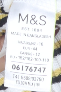 Marks and Spencer Women's Striped T-Shirt, Size 16