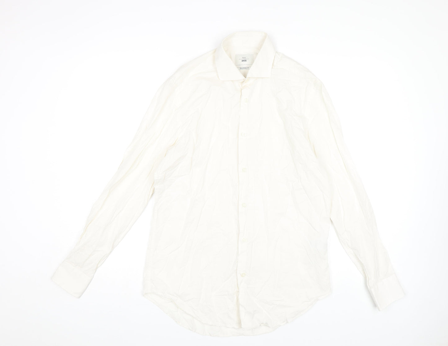 Moss Bros Men's Ivory Dress Shirt 15.5in Classic Fit