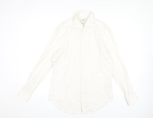 Moss Bros Men's Ivory Dress Shirt 15.5in Classic Fit