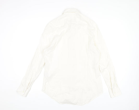 Moss Bros Men's Ivory Dress Shirt 15.5in Classic Fit