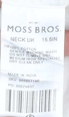 Moss Bros Men's Ivory Dress Shirt 15.5in Classic Fit