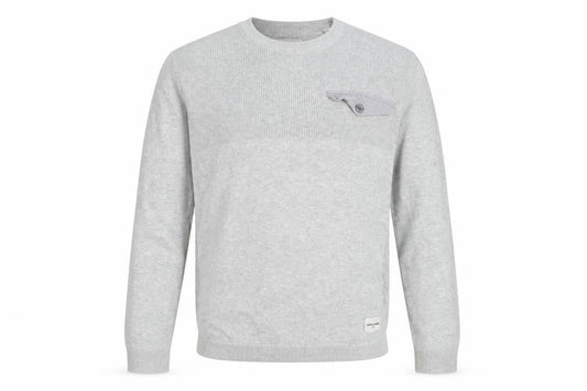 Jack & Jones Men's Grey Cotton Pullover Jumper M