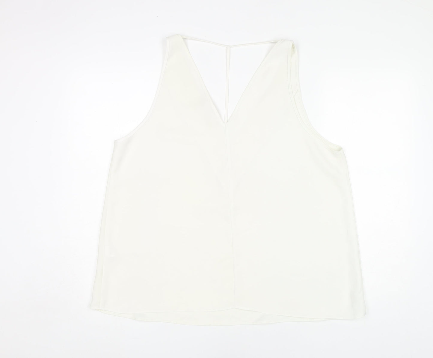 River Island Women's White V-Neck Tank Top Size 18