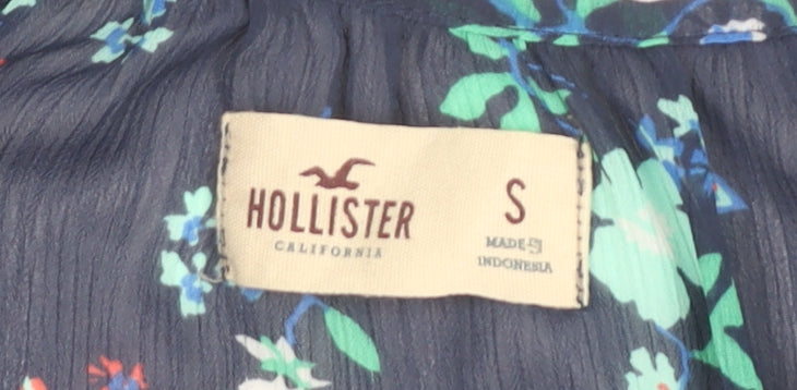 Hollister Women's Blue Floral Tunic Blouse S