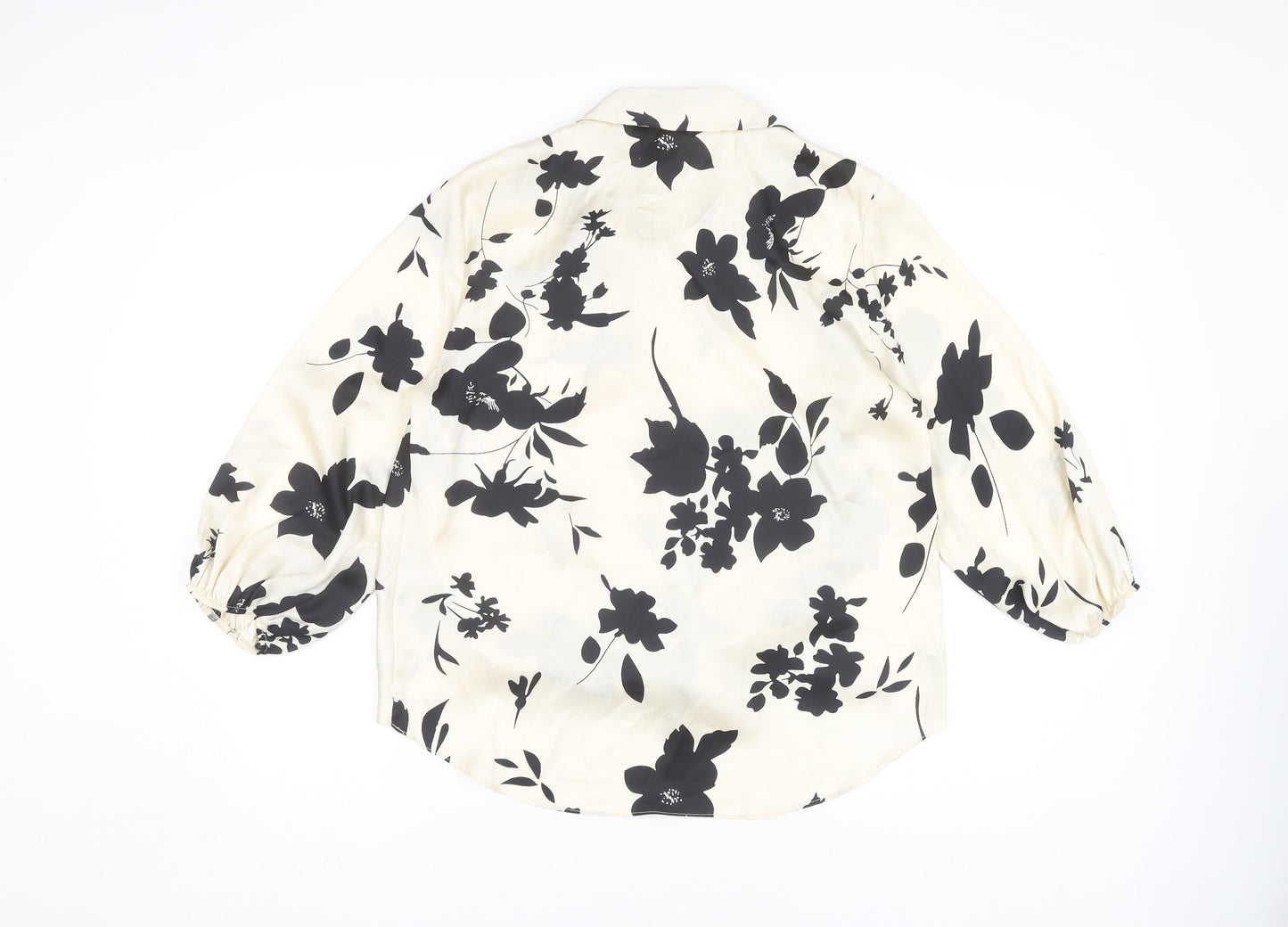 River Island Women Black Floral Blouse UK 10