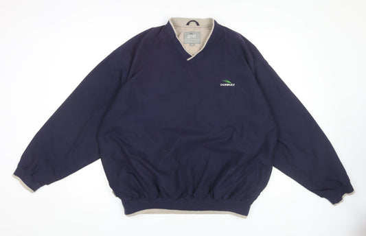 Donnay Men's Blue V-Neck Golf Sweatshirt M