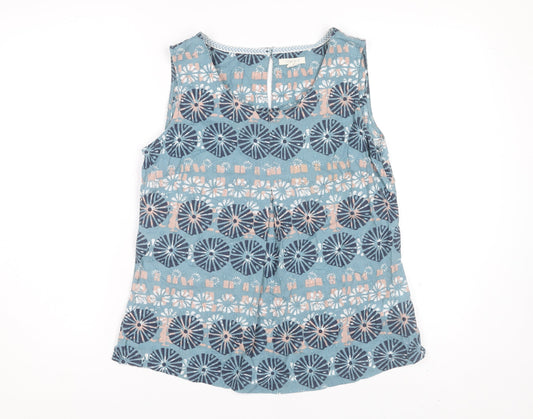 White Stuff Women's Blue Floral Tank Top Size 10