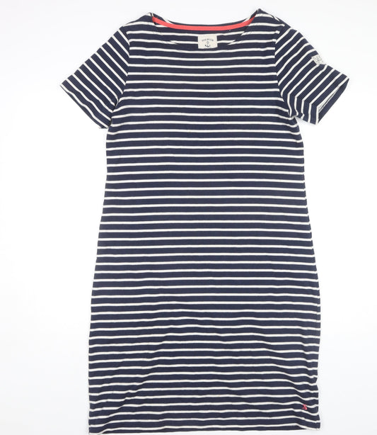 Joules Women's Blue Striped T-Shirt Dress Size 14