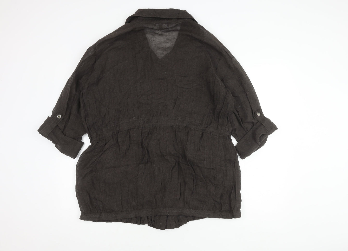 Picadilly Women’s Black Button-Up Blouse, Medium, Casual Chic