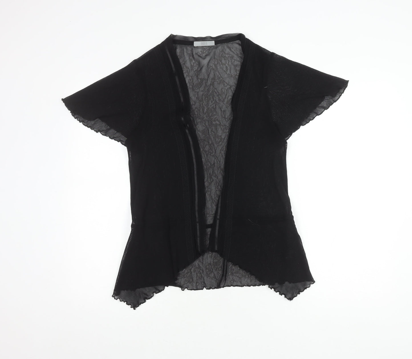 Marks and Spencer Women's Black Short Sleeve Open Front Cover-up