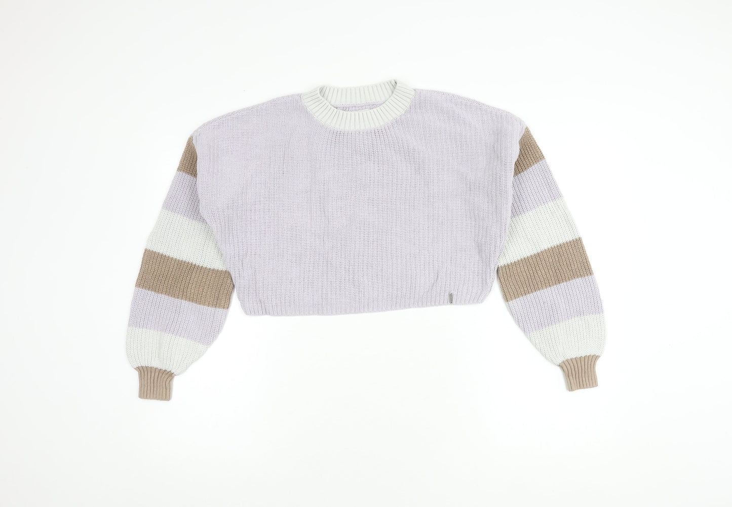 Hollister Women's Multicoloured Striped Pullover Jumper - Size S