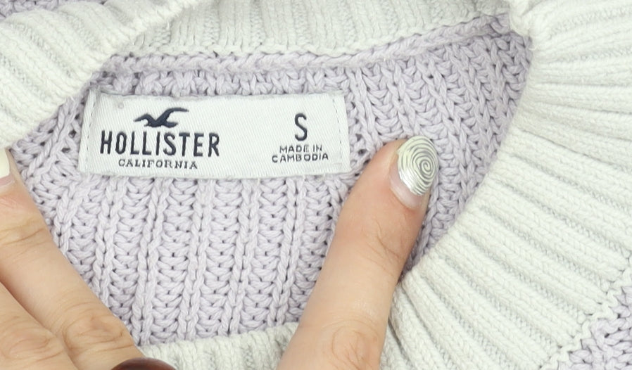 Hollister Women's Multicoloured Striped Pullover Jumper - Size S