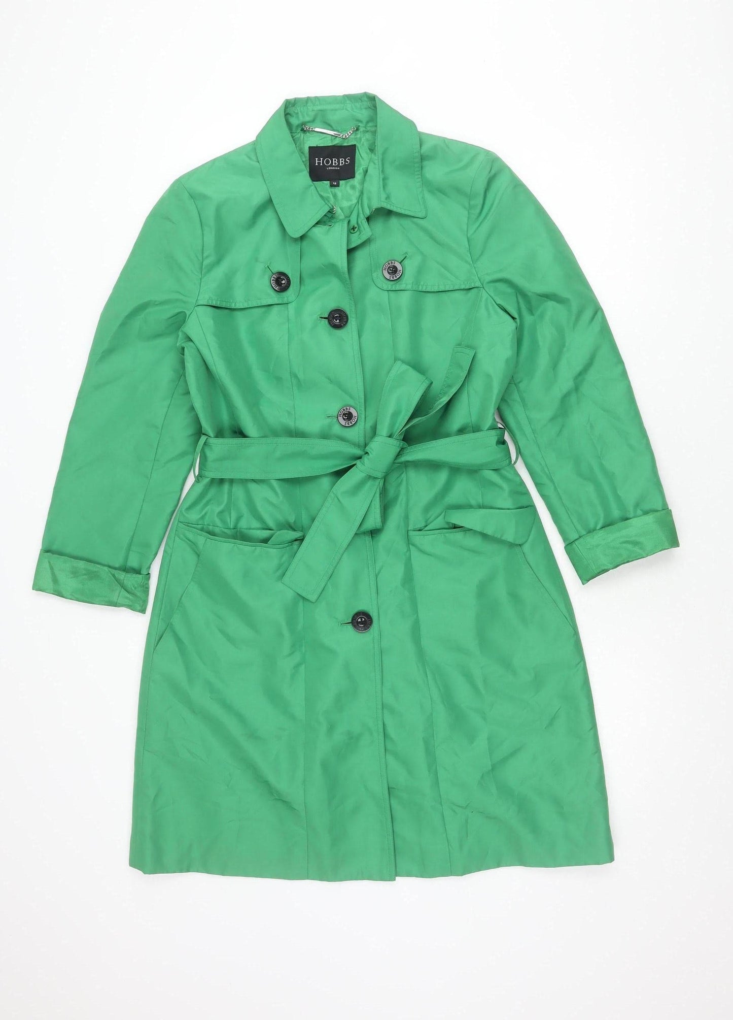 Hobbs Women's Green Trench Coat Size 12