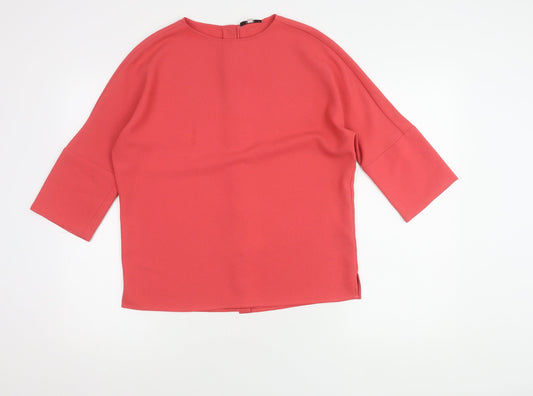 Reiss Women's Red 3/4 Sleeve Button Top Size 6