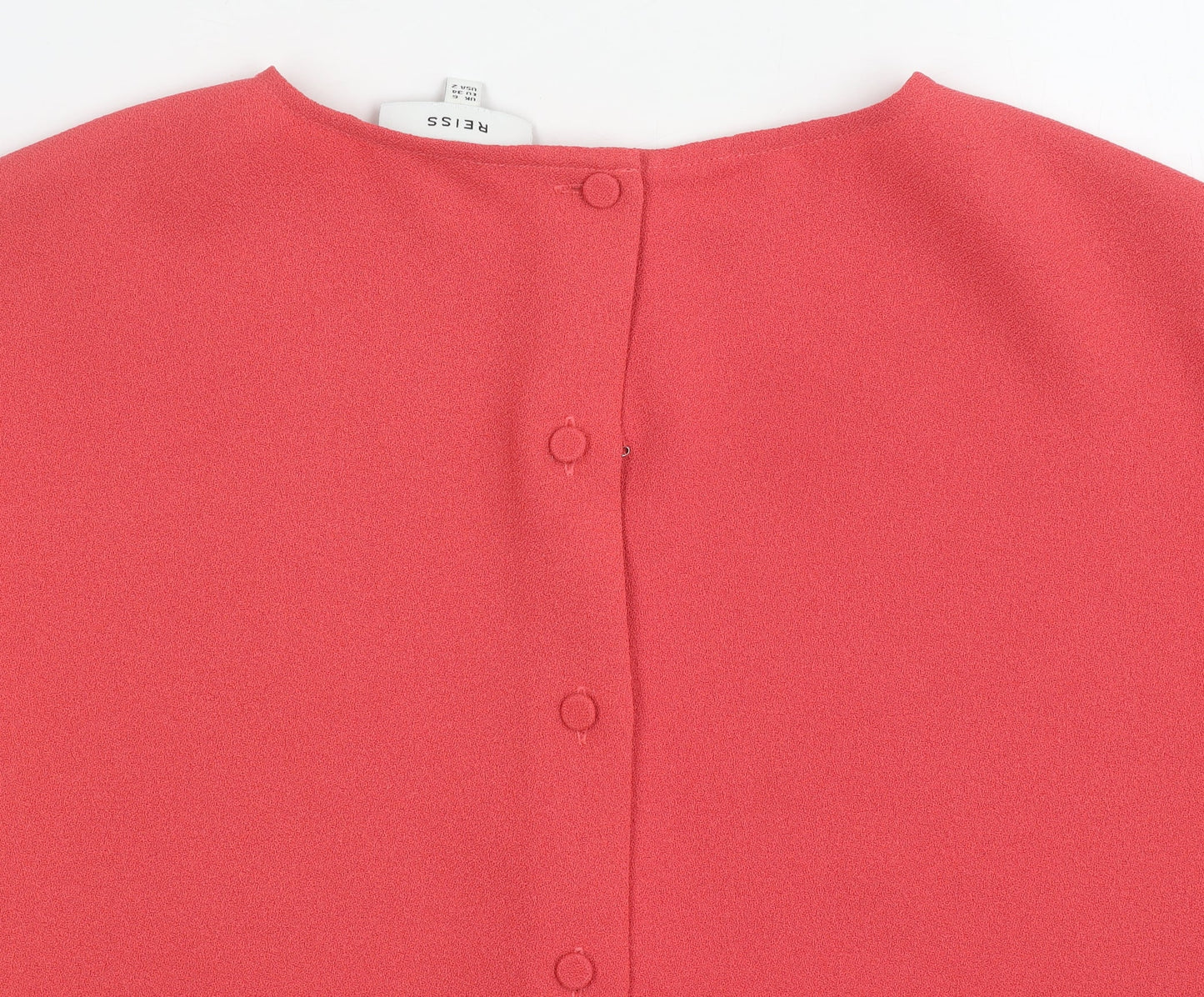 Reiss Women's Red 3/4 Sleeve Button Top Size 6