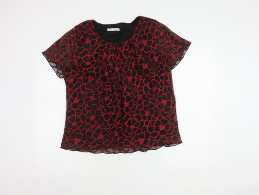 Anna Rose Women's Red & Black Top Size 16