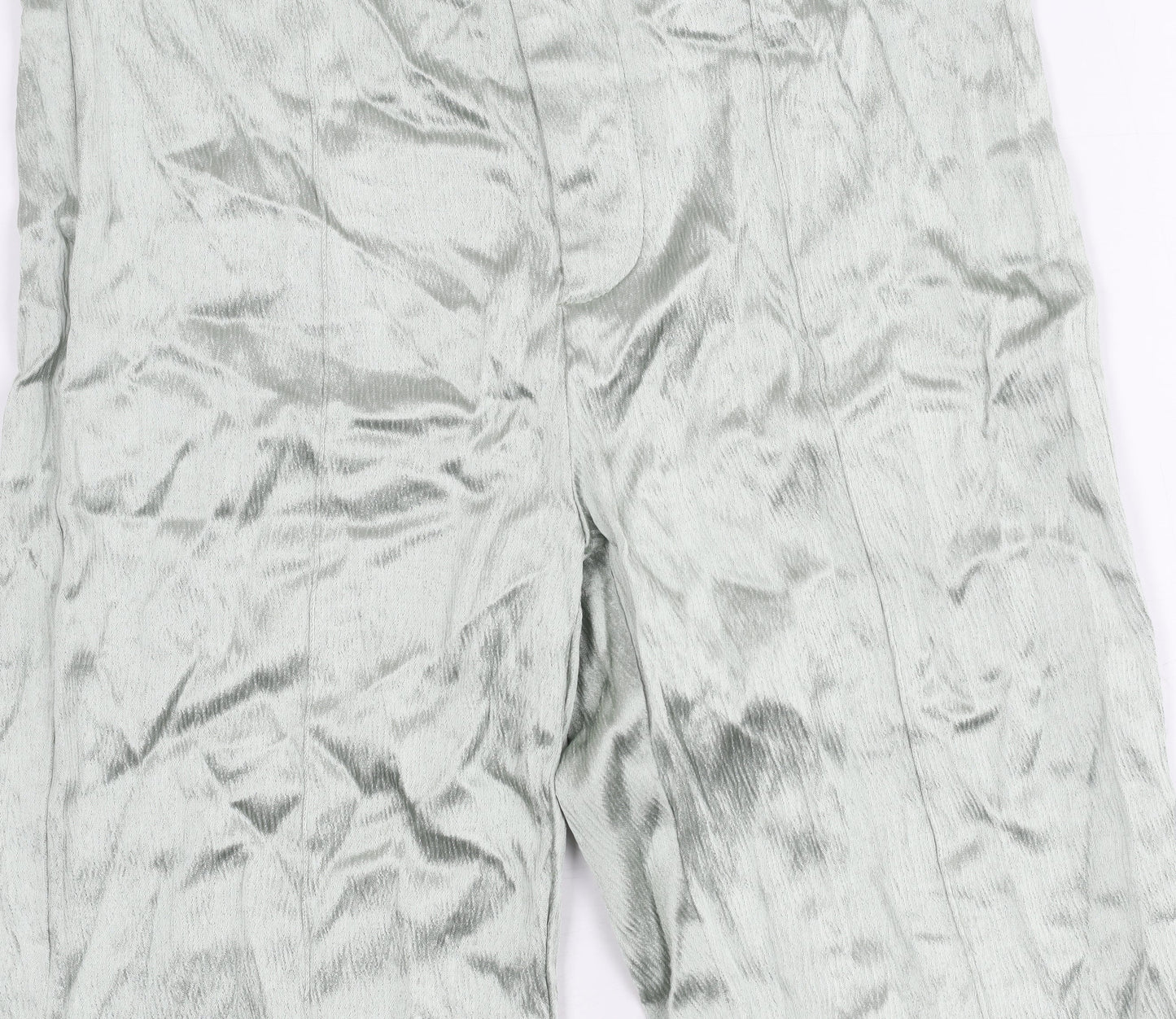 Zara Women's Green Flared Trousers, Size S, Viscose Blend
