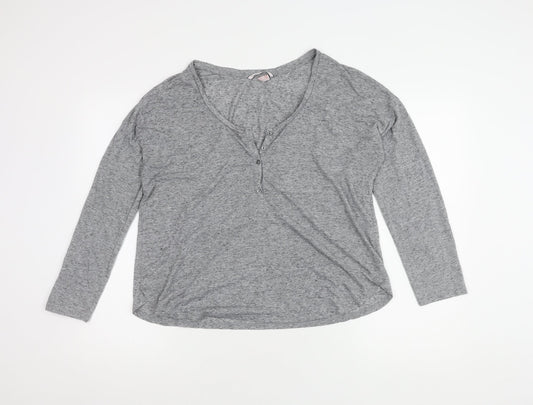 Victoria's Secret Women's Grey M Pyjama Henley Shirt