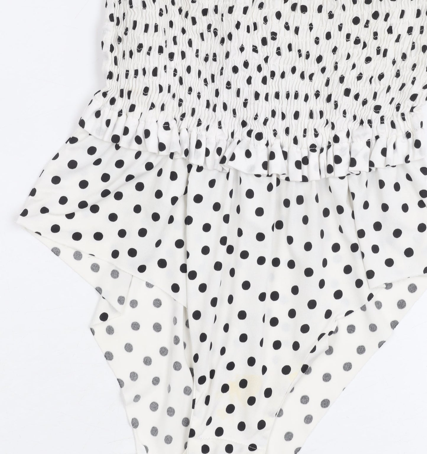 Zara Women White Polka Dot Bodysuit Size 12