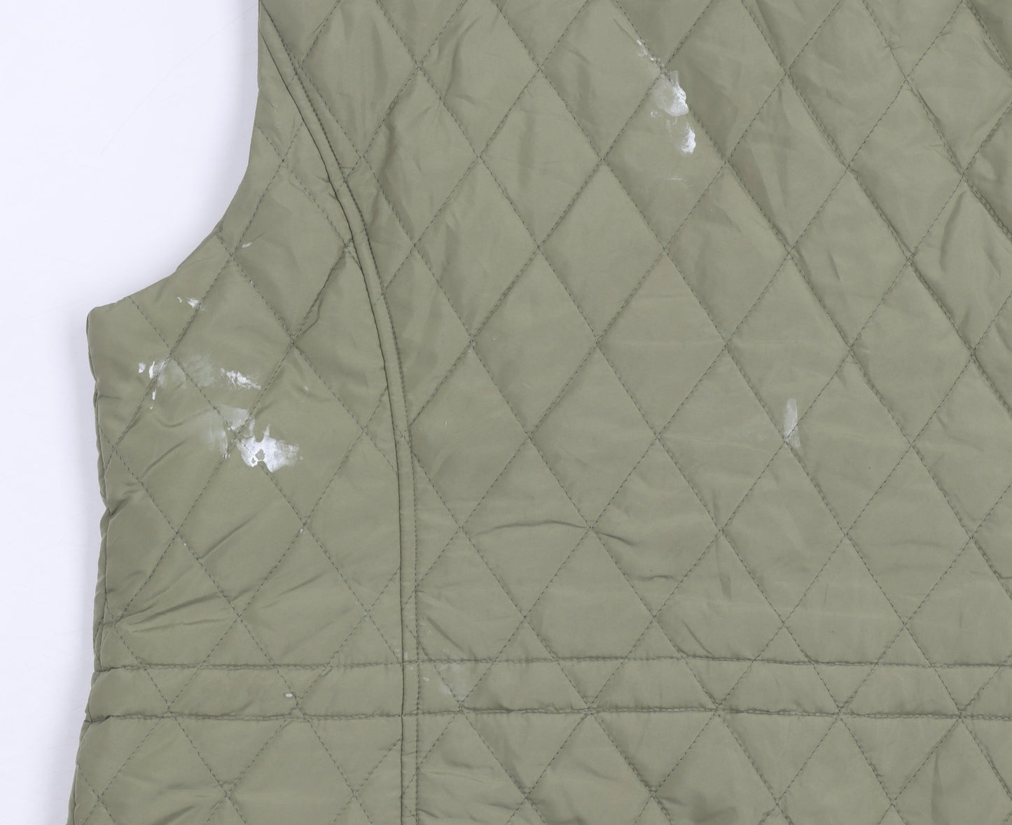 M&S Women's Green Quilted Waistcoat Size 14 Classic Fit