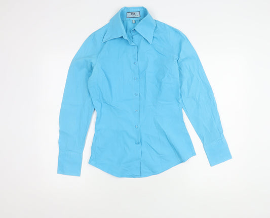 Hawes & Curtis Women's Blue Button-Up Shirt, Size 10