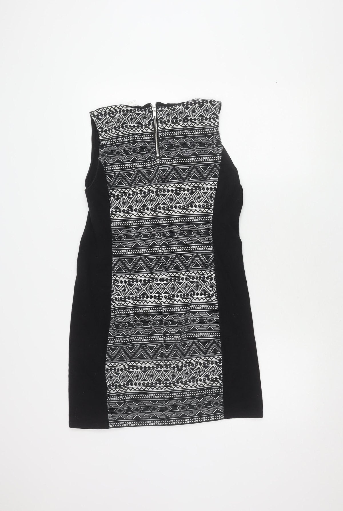 H&M Women's Black Geometric Knit Dress Large