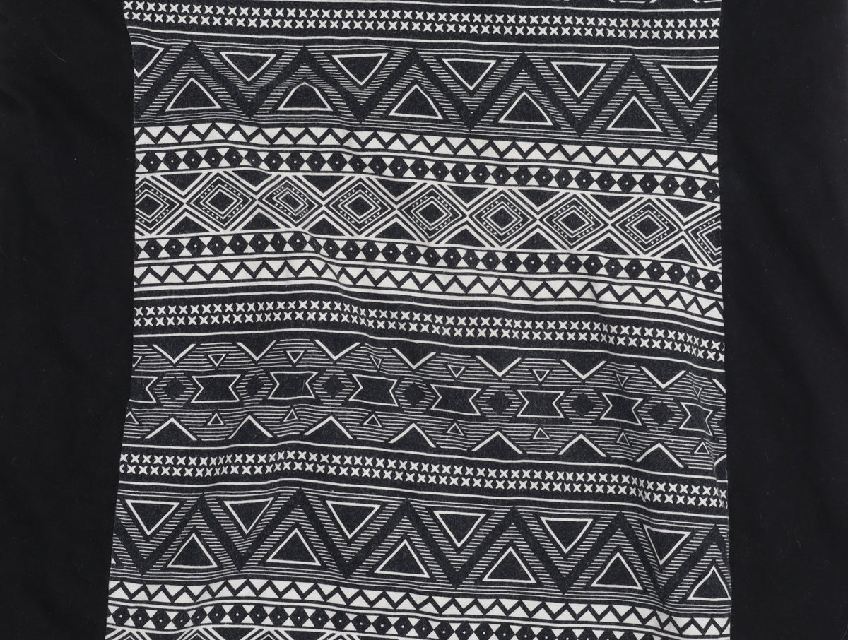 H&M Women's Black Geometric Knit Dress Large