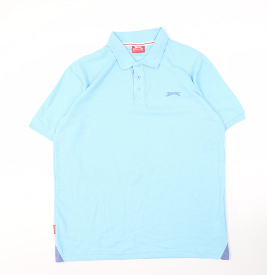 Slazenger Men's Blue XL Polo Shirt, Casual Solid