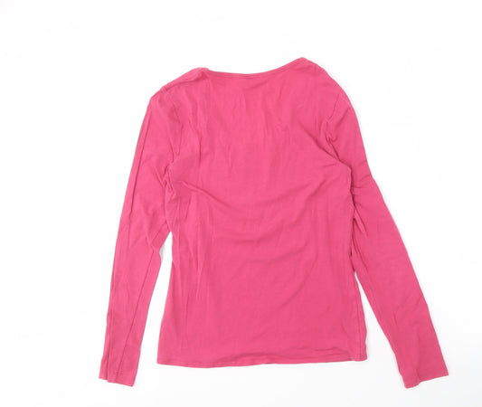 Kew Women's Pink Long Sleeve Basic T-Shirt, M