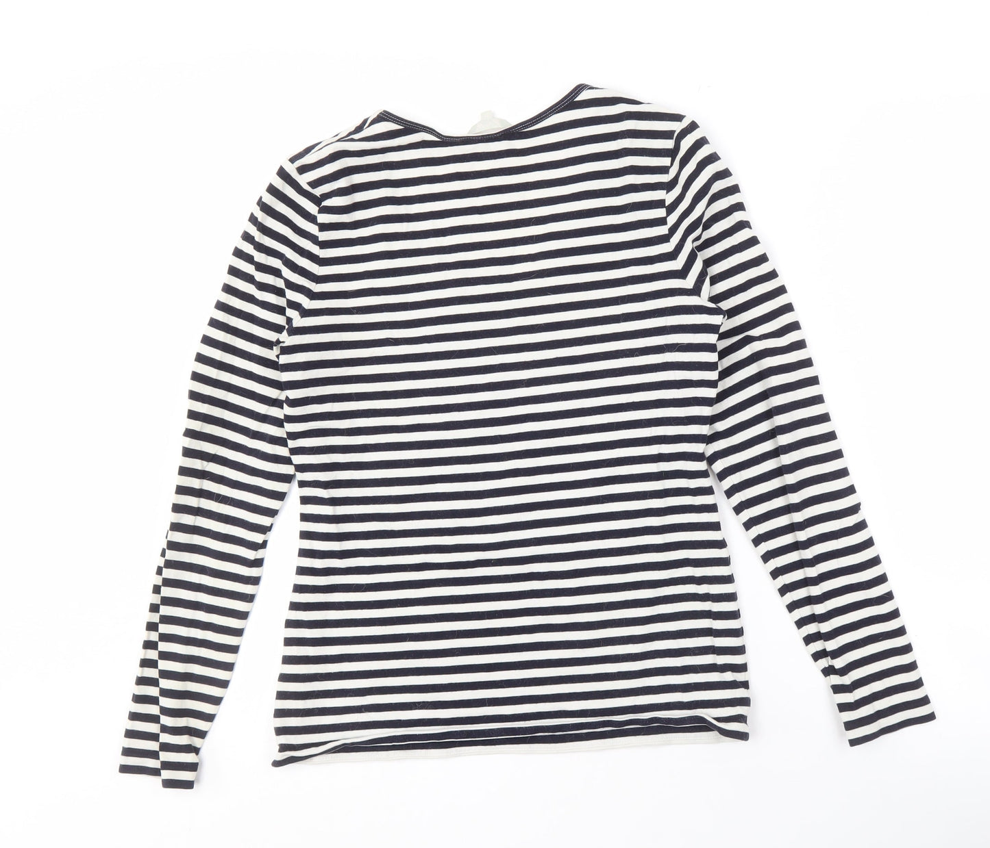 Kew Women's Black Striped Scoop Neck T-Shirt M