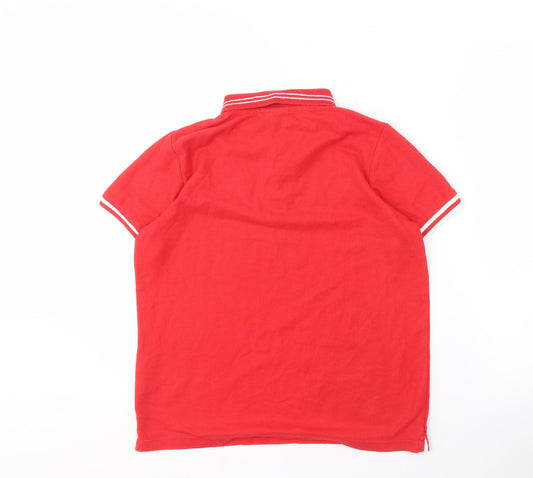Manchester United Boys Red XL Polo Shirt with Logo