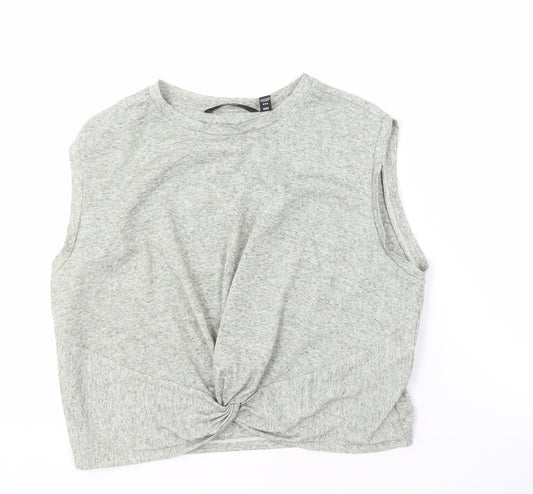 Vero Moda Women's Grey Cropped Tank Top M Casual