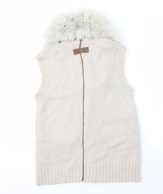 Massimo Dutti Women's Beige Wool Yak Vest XL