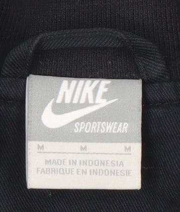 Nike Men's Black Bomber Jacket M - Casual Stand-Up Collar