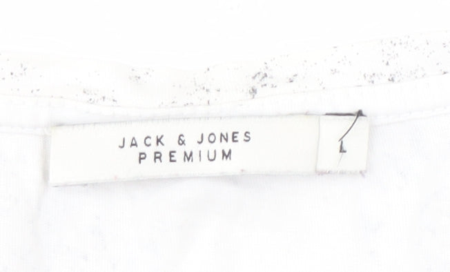 Jack & Jones Men's White Graphic Print T-Shirt L