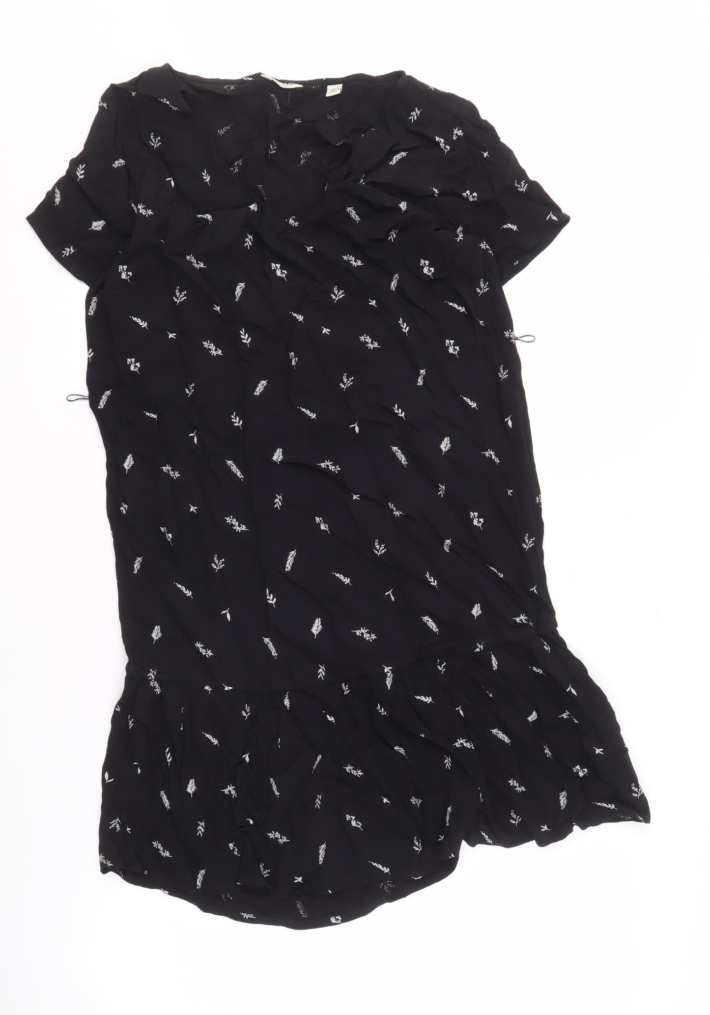 Jack Wills Women's Black Floral Dress UK 6