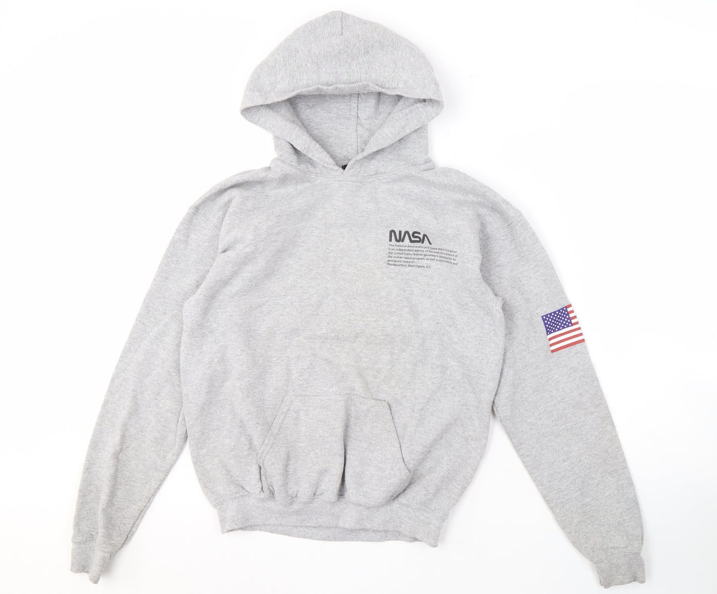 boohooMAN Men's Grey NASA Pullover Hoodie XS