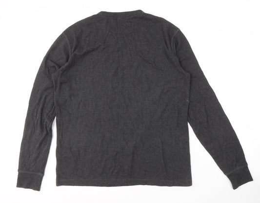 GAP Men's Grey Crew Neck Long Sleeve Shirt M