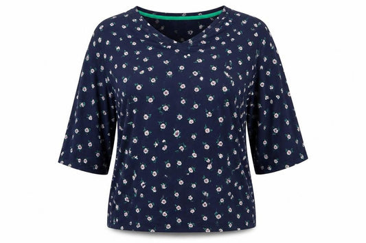 Womens UK Size 12 Joules Blue Viscose Blend Blouse