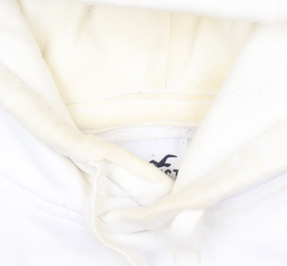 Hollister Men’s White Pullover Hoodie Size L