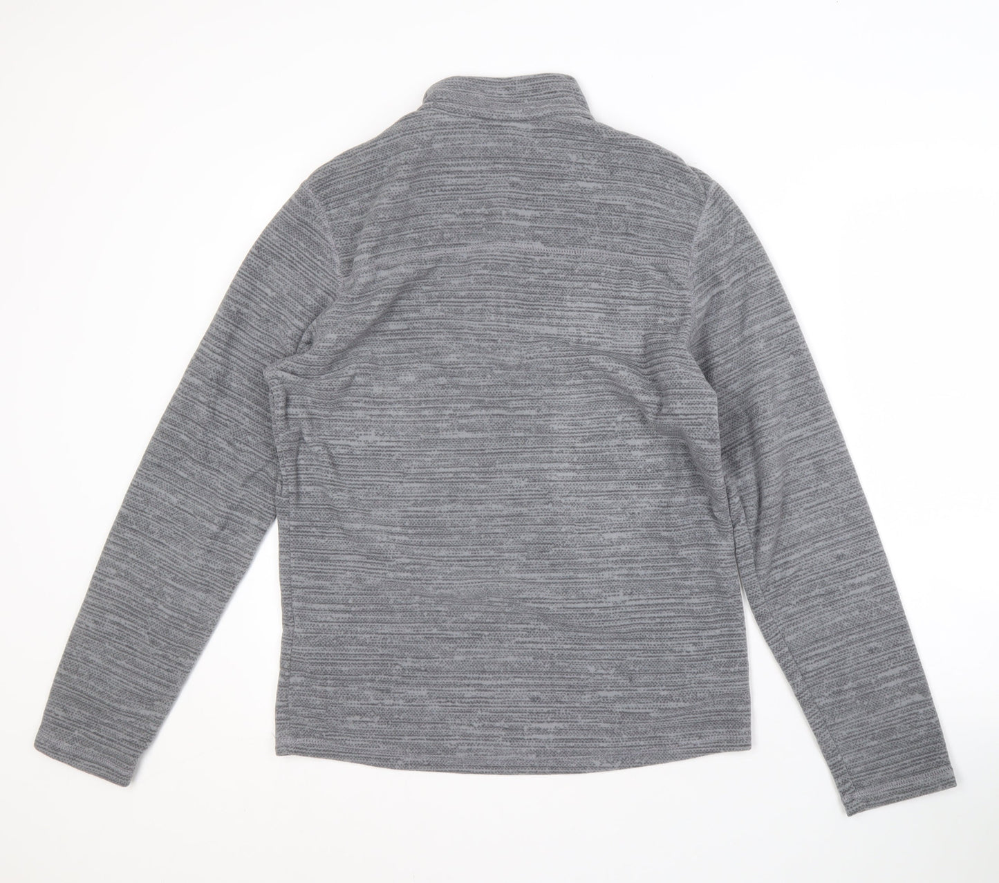 Decathlon Men's Grey Striped Zip Sweatshirt M
