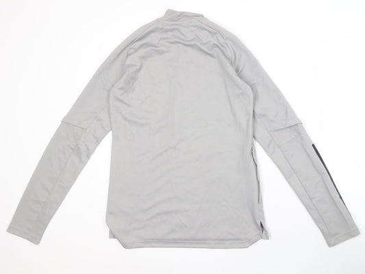 Adidas Men's Grey Track Jacket S, Slim Fit, Breathable