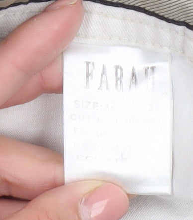 Farah Men's Ivory Regular Fit Trousers, Size 34