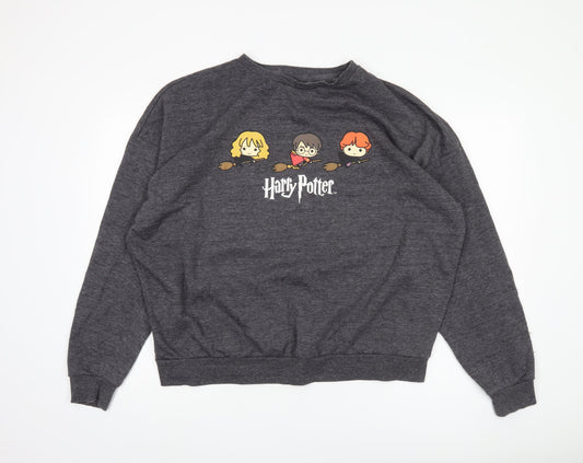 Harry Potter Unisex Adults Grey Pullover Sweatshirt Size 18
